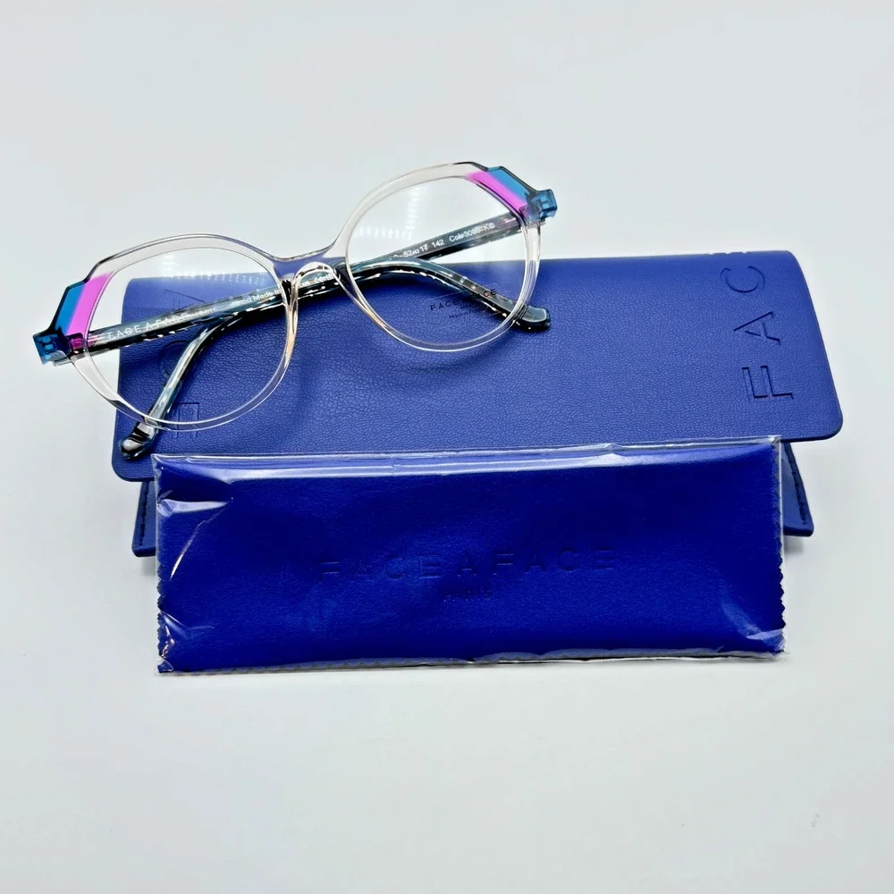 Face a Face Eyeglass Frames MOVES 2 3006 Pink Blush Crystal Frame 52-17-142 NEW